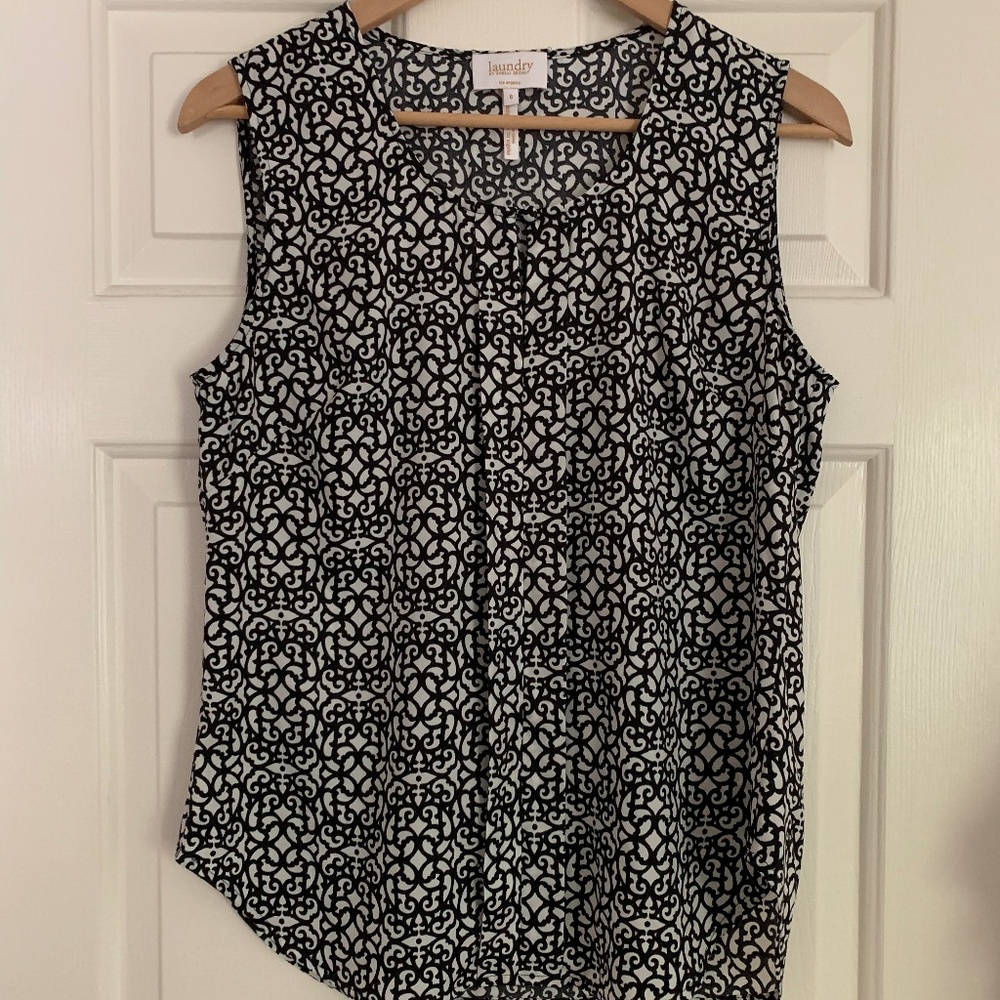 Laundry by Shelli Segal Black & White Tank Size M